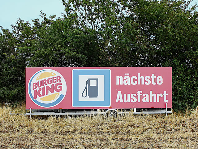 Burger King Autobahn-Werbung von Strassenmax